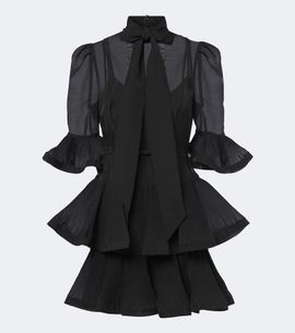 Zimmermann Zimmermann Pleated tie-neck minidress