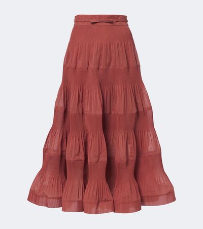 Zimmermann Zimmermann Pleated tiered midi skirt