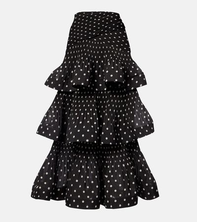 Zimmermann Zimmermann Polka-dot tiered midi skirt
