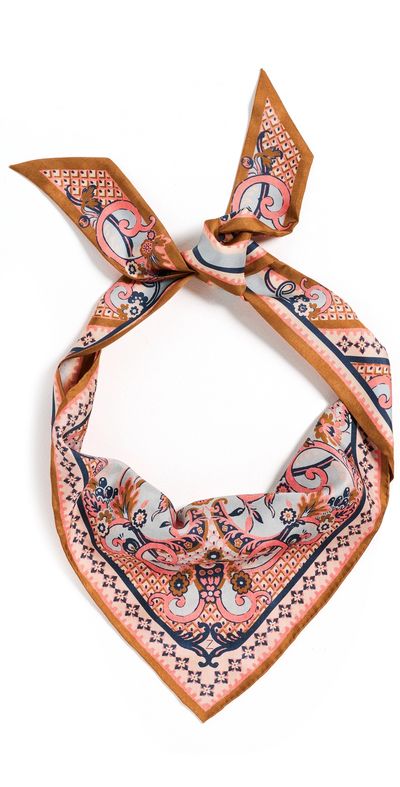 Zimmermann Zimmermann Printed Silk Tie Headscarf Blue Paisley Floral One