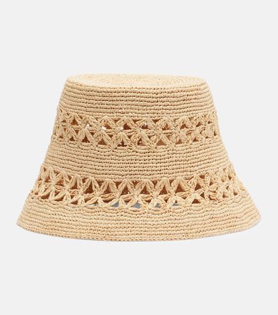 Zimmermann Zimmermann Zebra-print raffia bucket hat