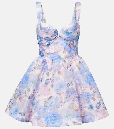 Zimmermann Zimmermann Rebellion floral draped linen and silk minidress