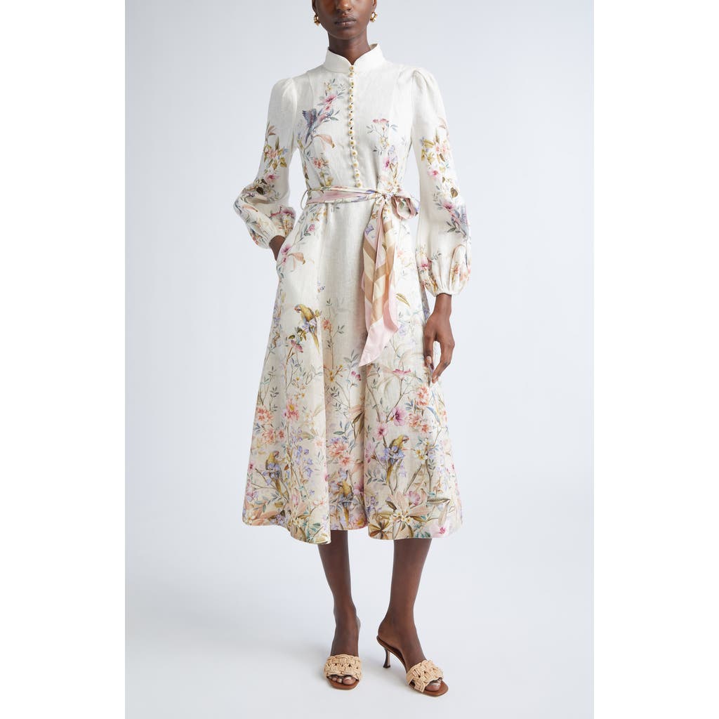 Zimmermann Zimmermann Rebellion Linen Button Midi Dress