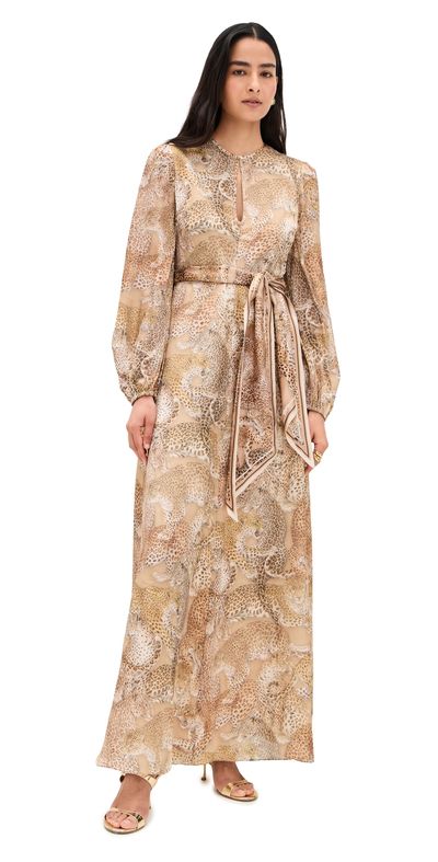 Zimmermann Zimmermann Rebellion Sheath Dress Latte Leopard