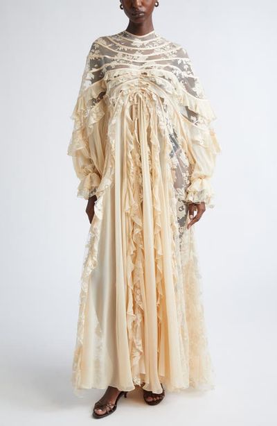 knee length dresses for ladies Zimmermann Jacaranda Patience Lace Long Sleeve Mini Dress main image 0