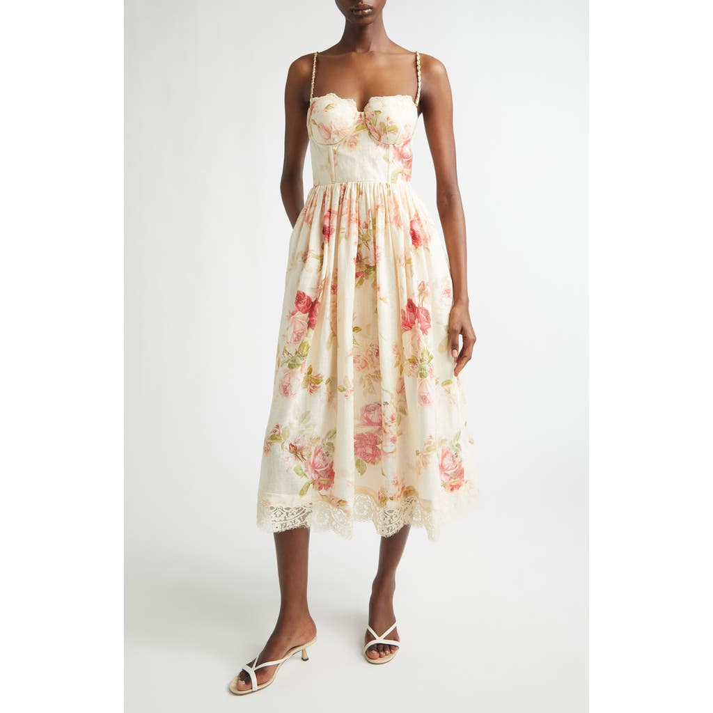 Zimmermann Zimmermann Roselight Picnic Linen Midi Sundress