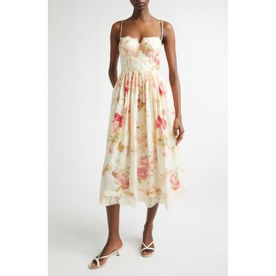 Zimmermann Zimmermann Roselight Picnic Linen Midi Sundress
