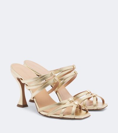 Zimmermann Zimmermann Solstice metallic leather mules