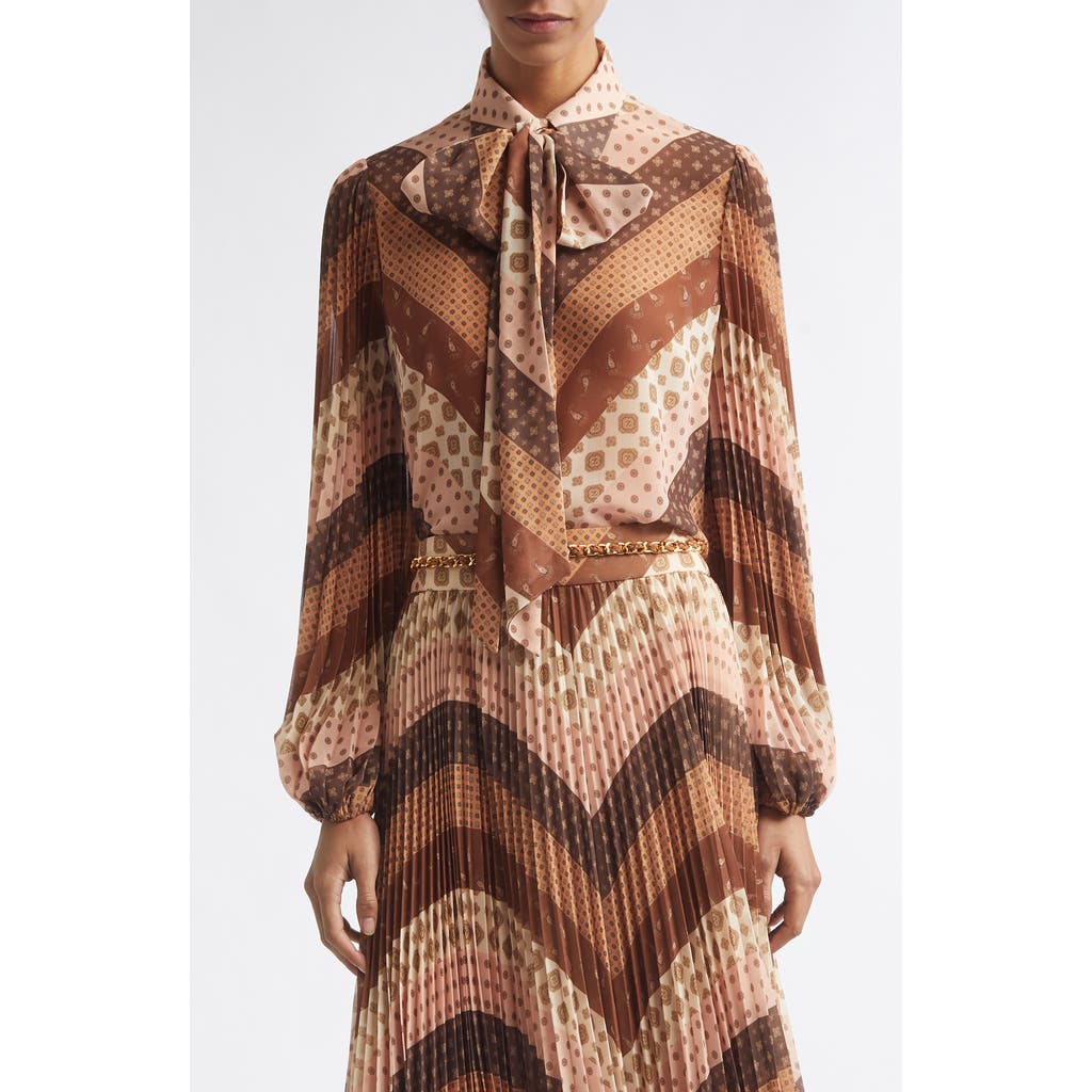 Zimmermann Zimmermann Sunray Chevron Foulard Tie Neck Shirt