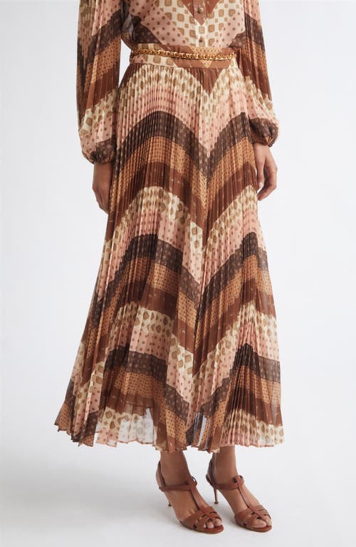 Zimmermann Zimmermann Sunray Chevron Print Pleated Skirt
