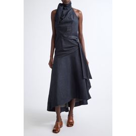 Zimmermann Zimmermann Valiant Draped Denim Halter Dress