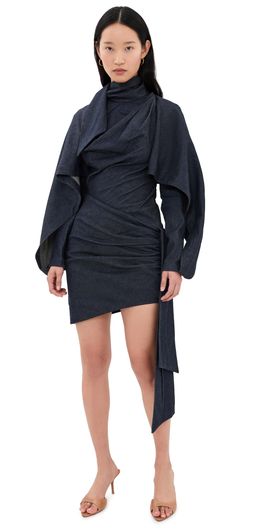 Zimmermann Zimmermann Valiant Draped Denim Mini Dress Night Sky