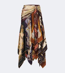 Zimmermann Zimmermann Valiant draped printed silk maxi skirt