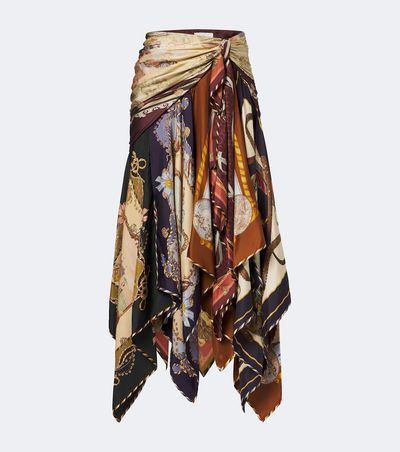 Zimmermann Zimmermann Valiant draped printed silk maxi skirt