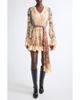 Zimmermann Zimmermann Valiant Floral Long Sleeve Silk & Lace Wrap Minidress - 1