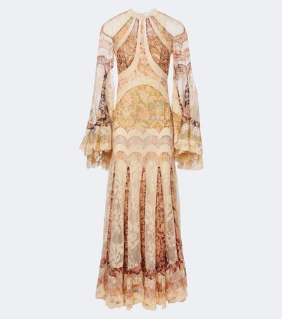 Zimmermann Zimmermann Valiant floral panelled silk gown
