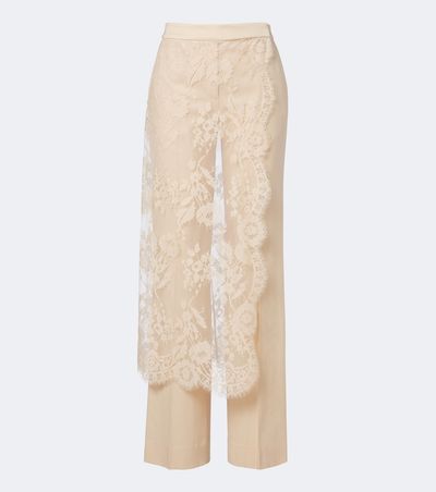 Zimmermann Zimmermann Valiant lace-trimmed wool wide-leg pants
