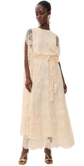 Zimmermann Zimmermann Valiant Lace Caped Maxi Dress Cream
