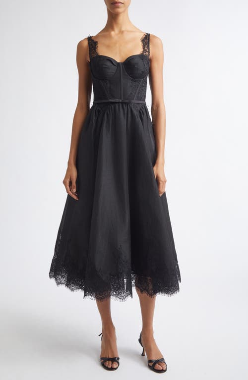Zimmermann Zimmermann Valiant Lace Trim Corset Midi Dress