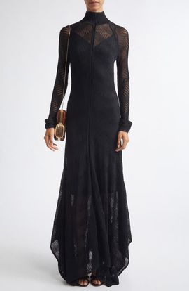 Zimmermann Zimmermann Valiant Long Sleeve Chevron Pointelle Sweater Dress