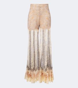 Zimmermann Zimmermann Valiant paneled silk and lace wide-leg pants