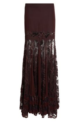 Zimmermann Zimmermann Valiant Panelled Silk & Lace Maxi Skirt