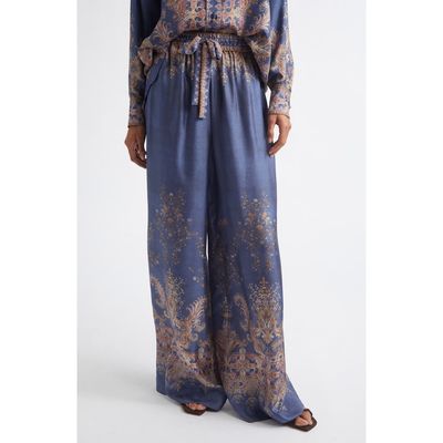 Zimmermann Zimmermann Valiant Print Silk Wide Leg Pants