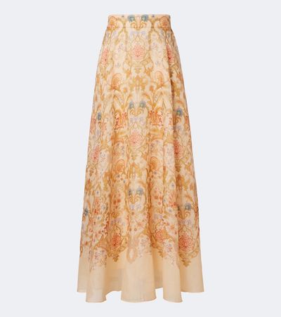 Zimmermann Zimmermann Valiant printed linen and silk maxi skirt
