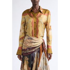 Zimmermann Zimmermann Valiant Scarf Print Silk Twill Button-Up Shirt