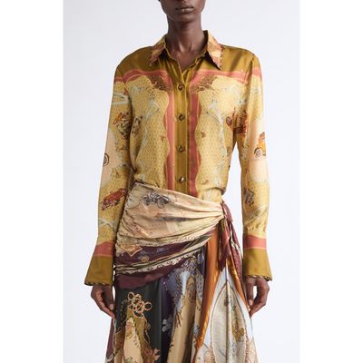Zimmermann Zimmermann Valiant Scarf Print Silk Twill Button-Up Shirt