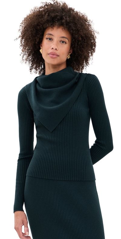 Zimmermann Zimmermann Valiant Scarf Pullover Bottle Green