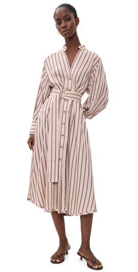Zimmermann Zimmermann Valiant Tuck Shirt Dress Cream Rose Stripe