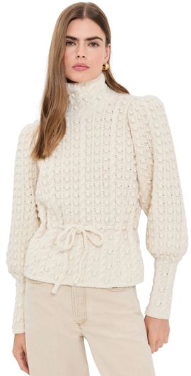 Zimmermann Zimmermann Valiant Wool Bauble Sweater Cream