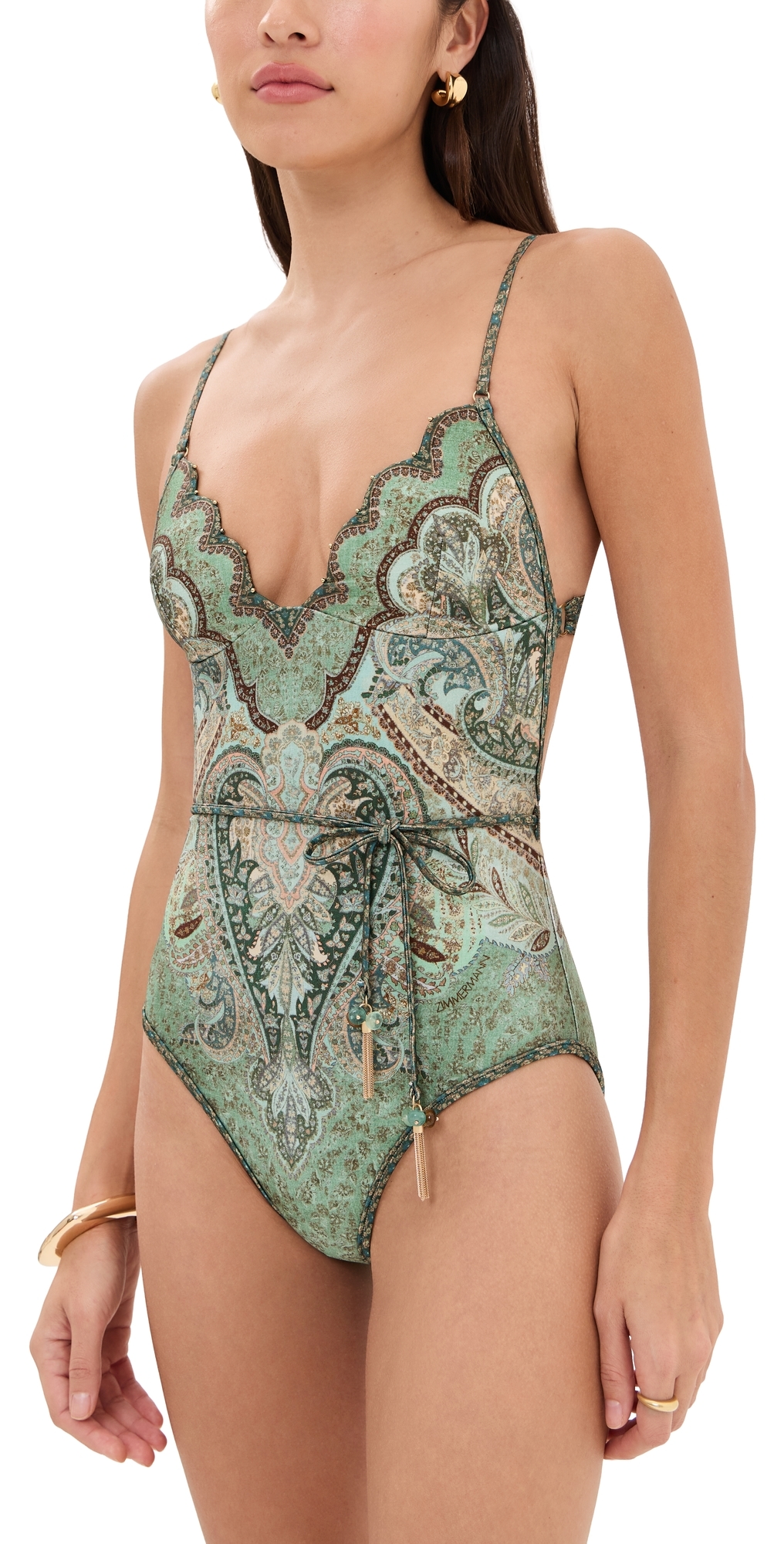 Zimmermann - Wanderlust Scallop One Piece Tapestry Teal Multi