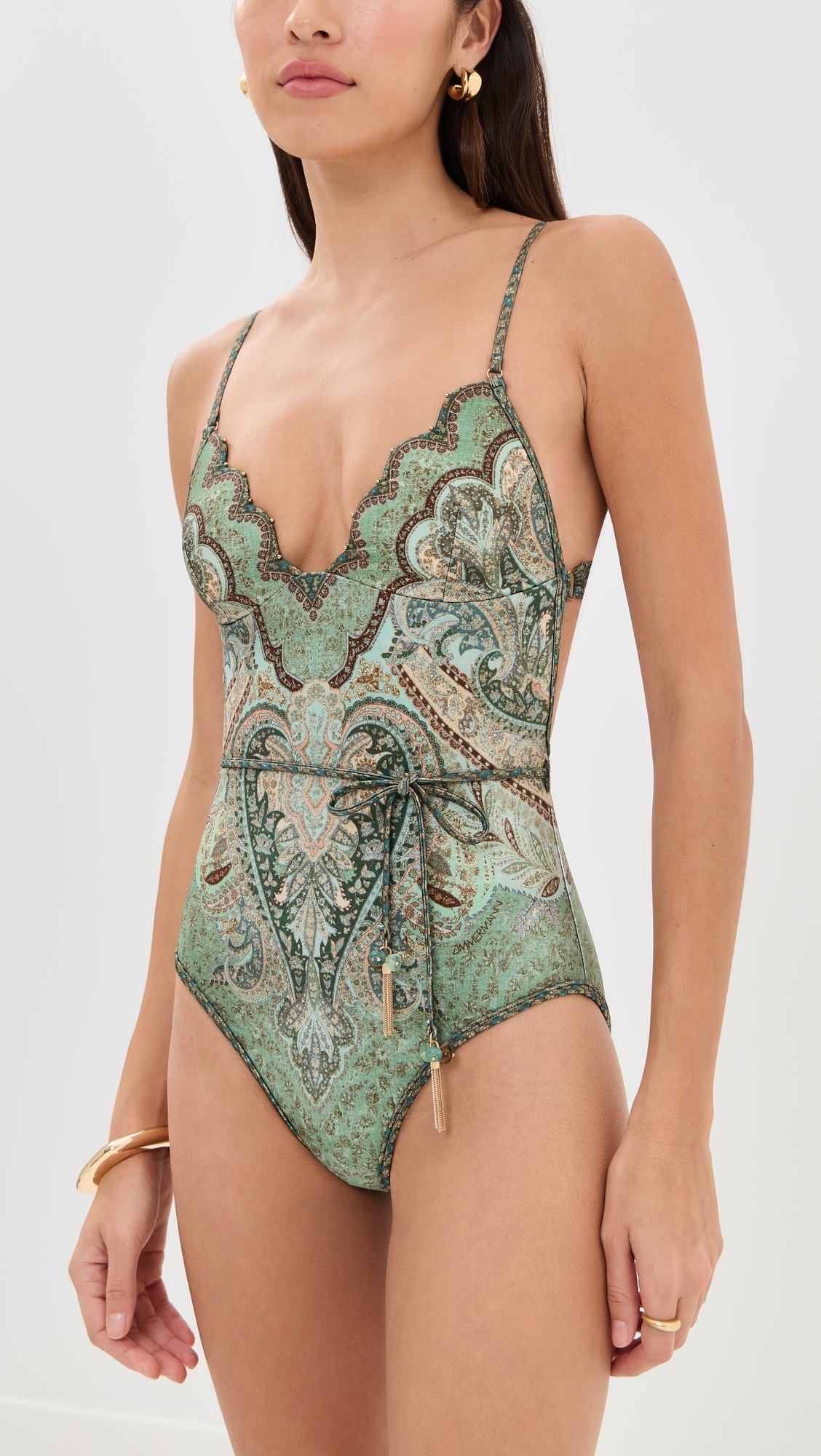 Zimmermann - Wanderlust Scallop One Piece Tapestry Teal Multi