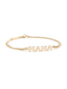 Zoë Chicco Women's 14K Yellow Gold "Mama" Nameplate Bracelet/6.5"