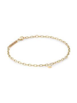 Zoë Chicco Women's Bezel Diamonds 14K Yellow Gold & 0.1 TCW Diamond Pendant Bracelet
