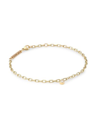 Zoë Chicco Women's Bezel Diamonds 14K Yellow Gold & 0.1 TCW Diamond Pendant Bracelet