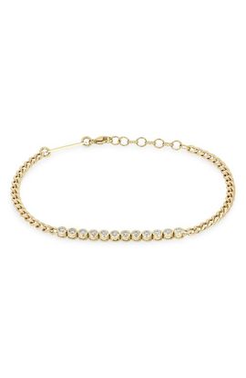 Zoë Chicco Zoë Chicco 14K Gold Curb Chain Diamond Tennis Bracelet