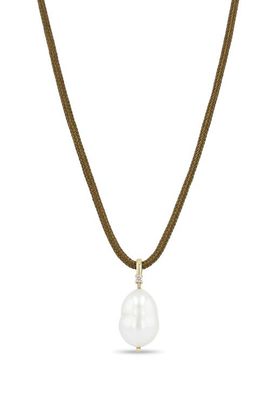 Zoë Chicco Zoë Chicco 14k Gold Diamond & Cultured Pearl Paracord Necklace
