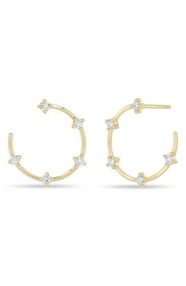 Zoë Chicco Zoë Chicco 14k Gold Diamond Front Hoop Earrings