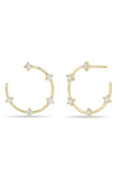 Zoë Chicco Zoë Chicco 14k Gold Diamond Front Hoop Earrings