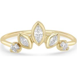 Zoë Chicco Zoë Chicco 14K Gold Graduating Marquise & Prong Diamond Fan Ring