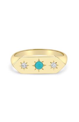 Zoë Chicco Zoë Chicco 14K Gold Turquoise & Diamond Signet Ring