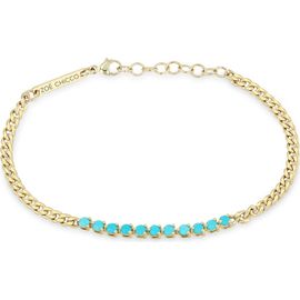 Zoë Chicco Zoë Chicco 14K Gold Turquoise Curb Chain Bracelet