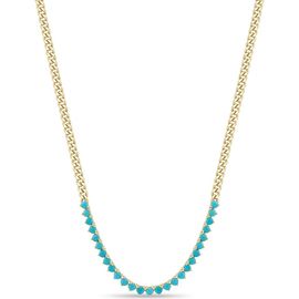 Zoë Chicco Zoë Chicco 14K Gold Turquoise Curb Chain Necklace