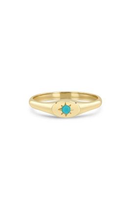 Zoë Chicco Zoë Chicco 14K Gold Turquoise Signet Ring