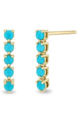 Zoë Chicco Zoë Chicco 14K Gold Turquoise Tennis Stud Earrings