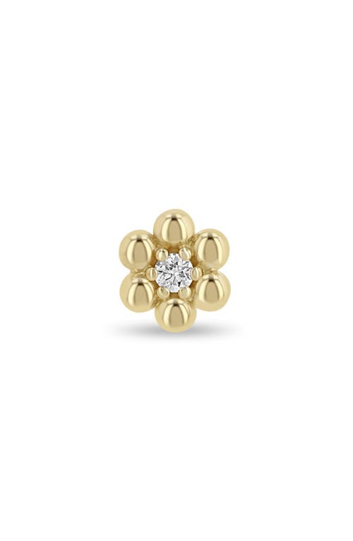 Zoë Chicco Zoë Chicco 14K Yellow Gold Diamond Beaded Flower Stud Earrings 