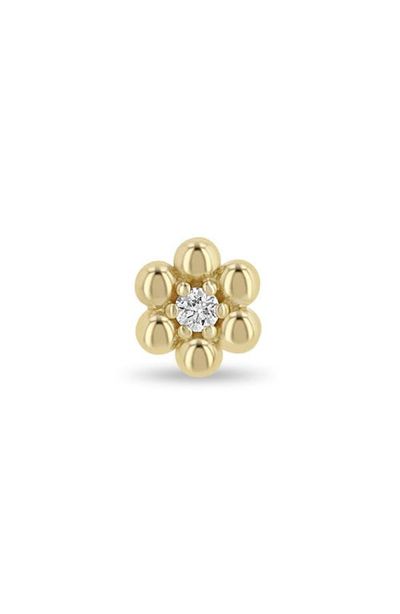Zoë Chicco Zoë Chicco 14K Yellow Gold Diamond Beaded Flower Stud Earrings 